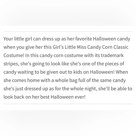 NWT, ‘Little Miss Candy Corn’ Witch Costume- Black, Orange, Yellow, Girl’s 8/10 - Picture 6 of 6